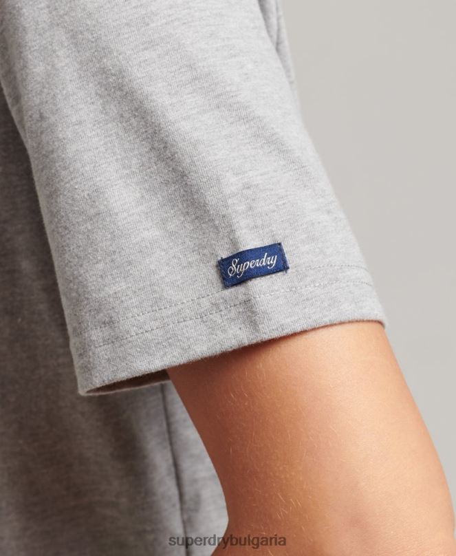 Superdry облекло N00H2808 сиво Жени гордост и крафт тениска
