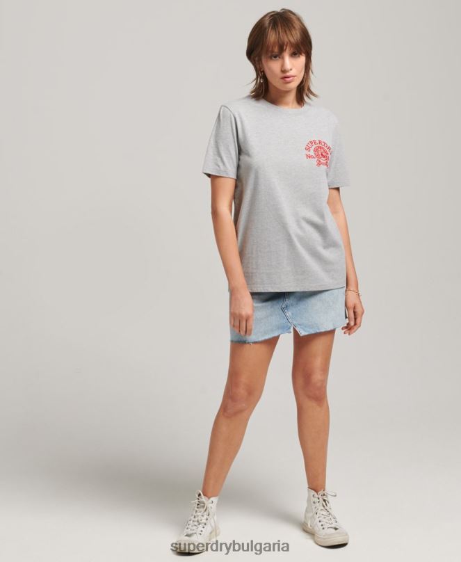 Superdry облекло N00H2808 сиво Жени гордост и крафт тениска