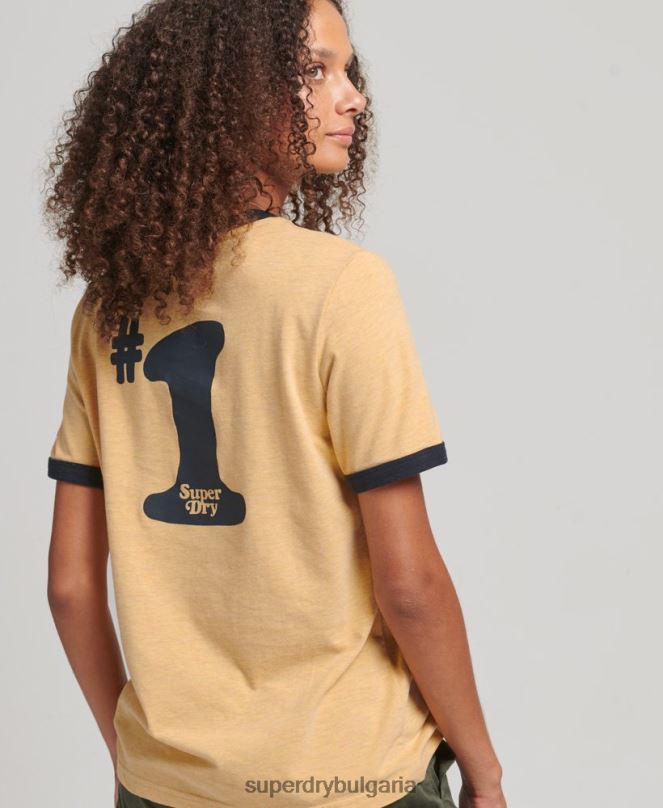 Superdry облекло N00H2813 жълто Жени купър носталгия тениска