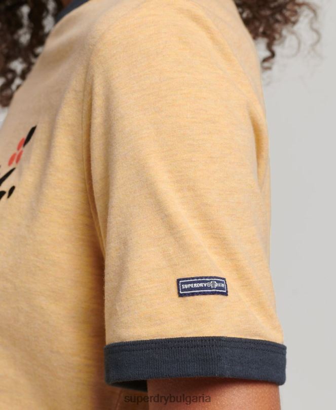 Superdry облекло N00H2813 жълто Жени купър носталгия тениска