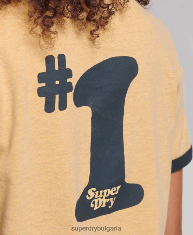 Superdry облекло N00H2813 жълто Жени купър носталгия тениска