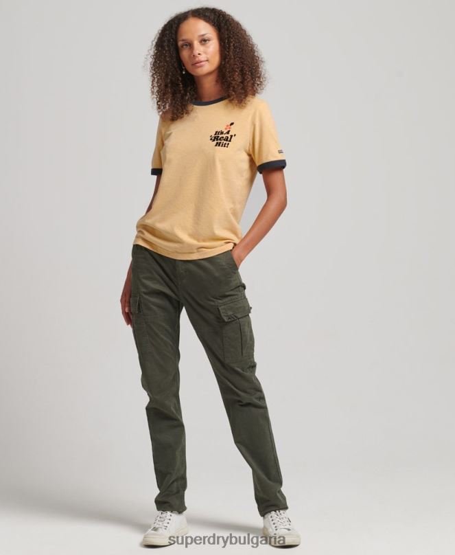 Superdry облекло N00H2813 жълто Жени купър носталгия тениска