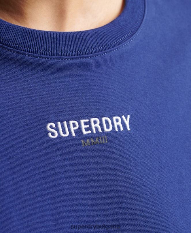 Superdry облекло N00H2815 военноморски флот Жени квадратна тениска с бродирано микро лого