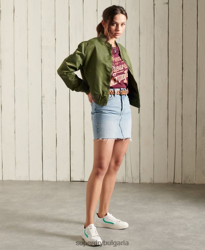 Superdry облекло N00H2818 червен Жени тениска с блясък