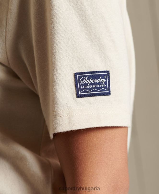 Superdry облекло N00H2822 сметана Жени тениска тип дъга с ретро лого