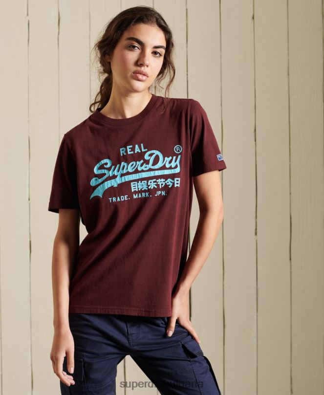 Superdry облекло N00H2824 червен Жени американска класическа тениска с винтидж лого