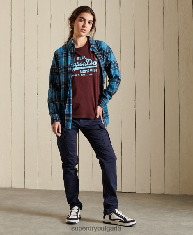 Superdry облекло N00H2824 червен Жени американска класическа тениска с винтидж лого