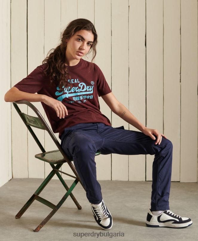 Superdry облекло N00H2824 червен Жени американска класическа тениска с винтидж лого