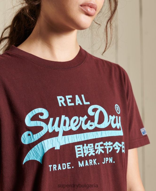 Superdry облекло N00H2824 червен Жени американска класическа тениска с винтидж лого