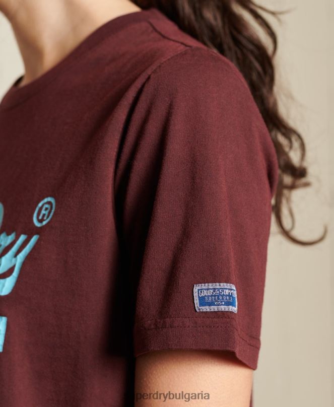 Superdry облекло N00H2824 червен Жени американска класическа тениска с винтидж лого