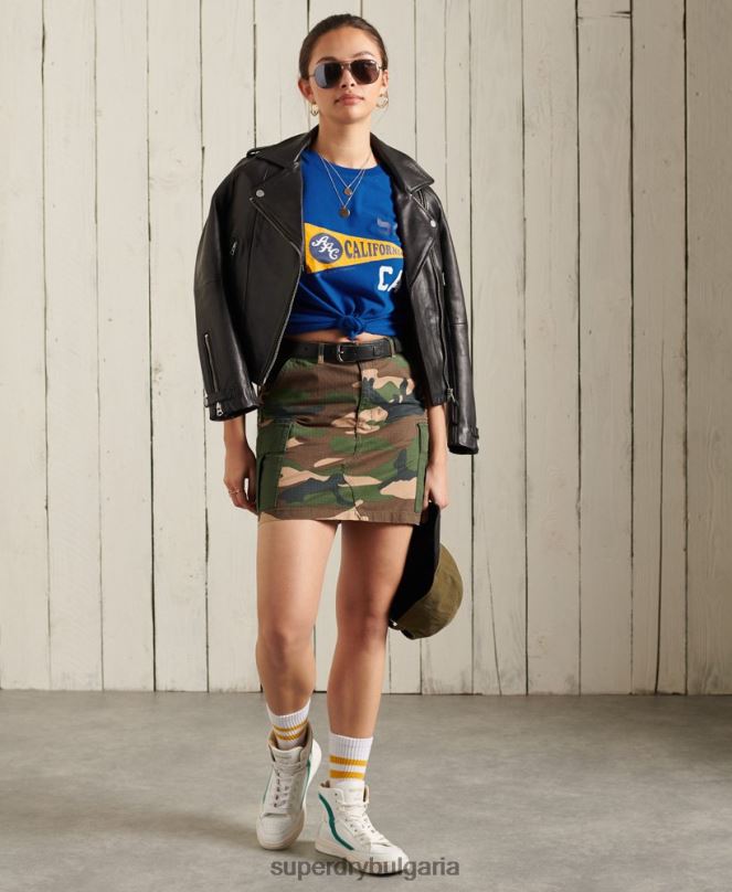 Superdry облекло N00H2825 син Жени графична тениска на атлетическа асоциация на калифорния