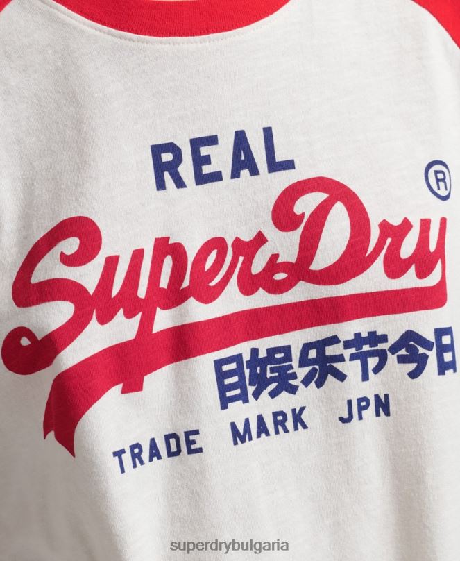 Superdry облекло N00H2837 бяло Жени старинна тениска с лого наследство