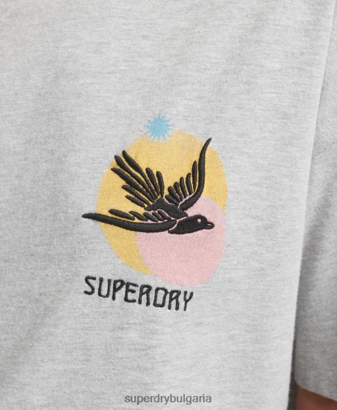 Superdry облекло N00H2838 сиво Жени номадска народна тениска