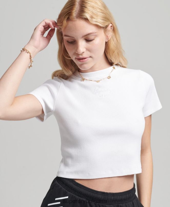 Superdry облекло N00H2843 бяло Жени тениска с кодово наследство