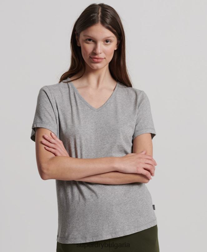 Superdry облекло N00H2848 сиво Жени тениска от органичен памук
