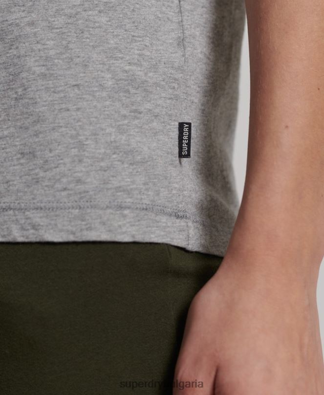 Superdry облекло N00H2848 сиво Жени тениска от органичен памук