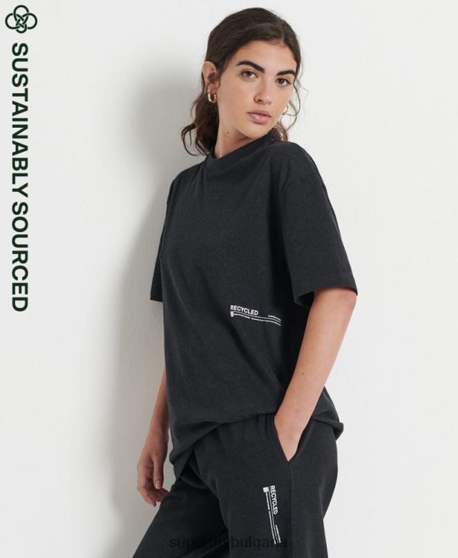 Superdry облекло N00H2849 черен Жени рециклирана микро средна тениска