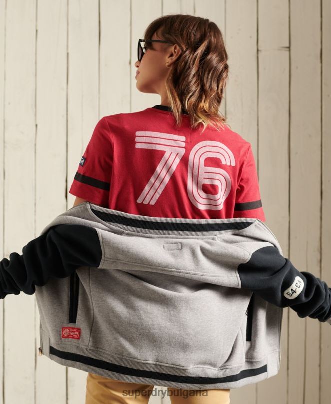 Superdry облекло N00H2850 червен Жени тениска на Collegiale ivy League
