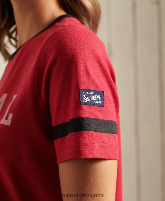 Superdry облекло N00H2850 червен Жени тениска на Collegiale ivy League