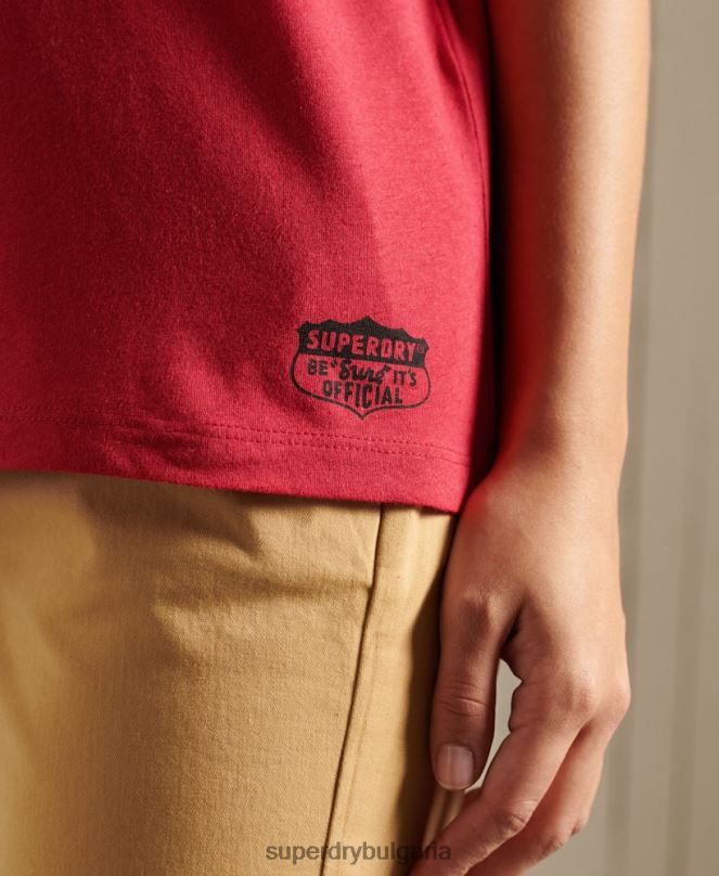 Superdry облекло N00H2850 червен Жени тениска на Collegiale ivy League