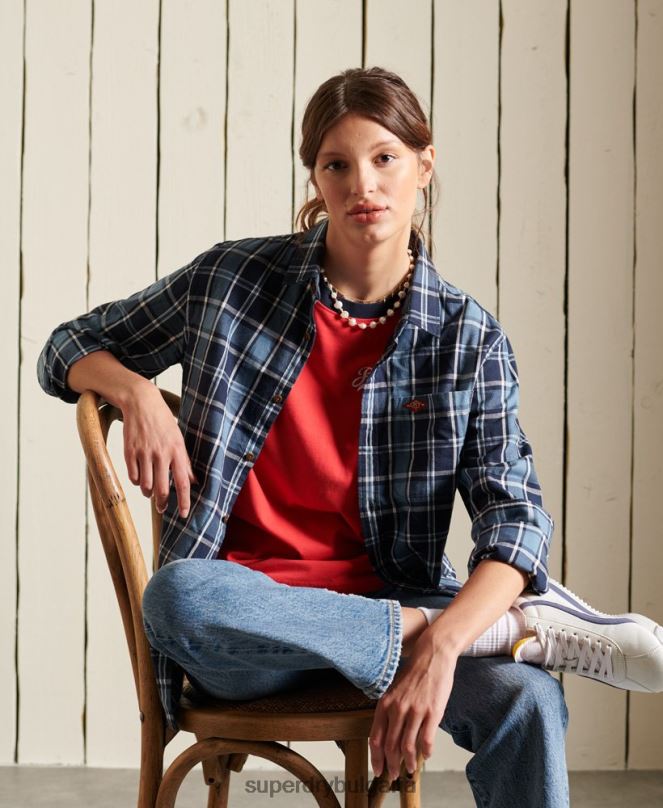 Superdry облекло N00H2857 червен Жени колежанска тениска в стил скрипт