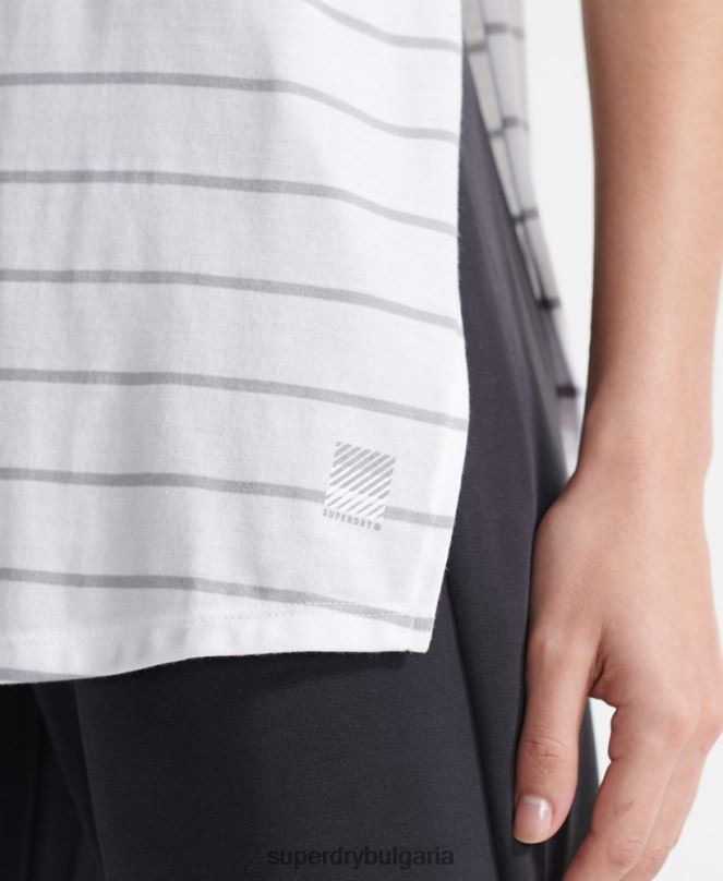 Superdry облекло N00H2858 сиво Жени гъвкава тениска с дълга линия
