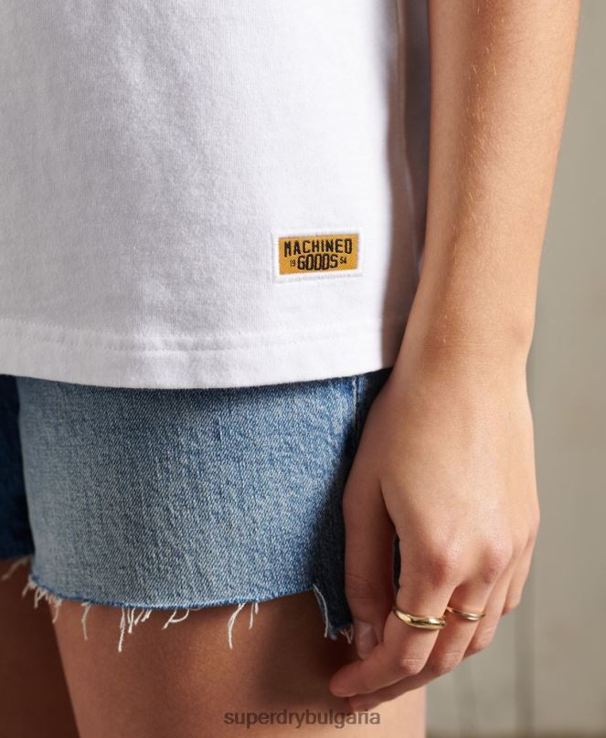 Superdry облекло N00H2859 бяло Жени стандартна тениска с блясък и блясък
