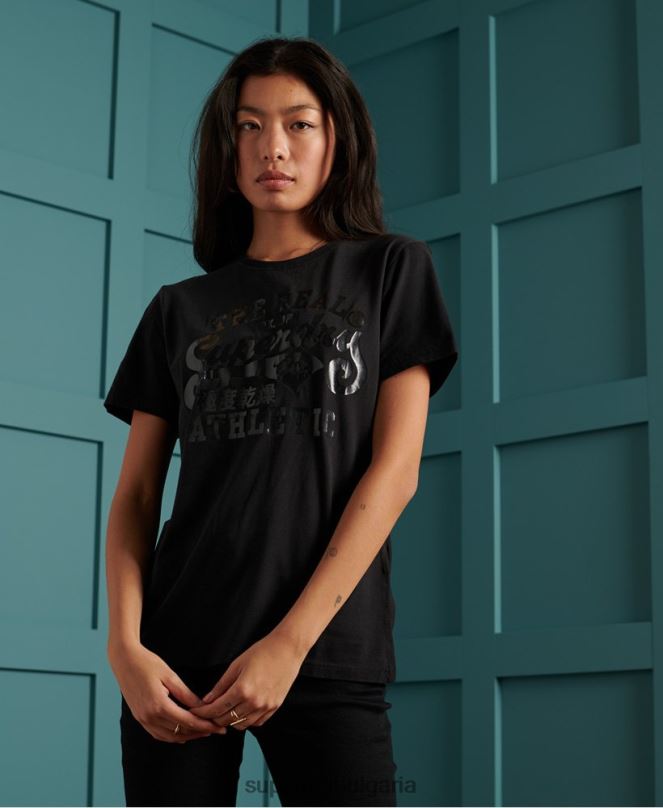 Superdry облекло N00H2862 черен Жени черна тениска