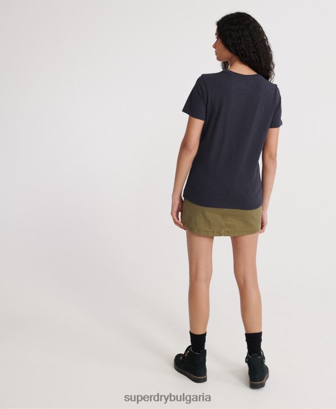 Superdry облекло N00H2863 военноморски флот Жени работно облекло тениска
