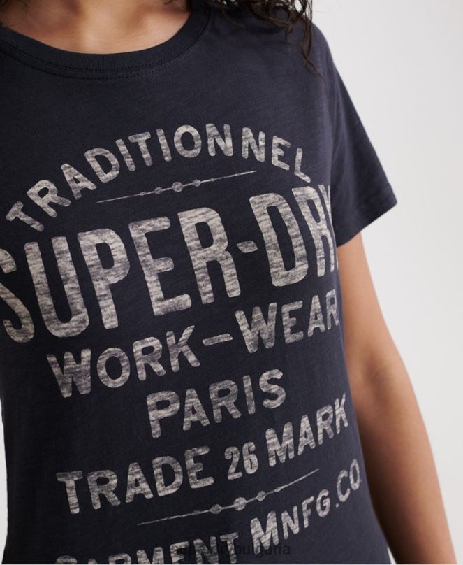 Superdry облекло N00H2863 военноморски флот Жени работно облекло тениска
