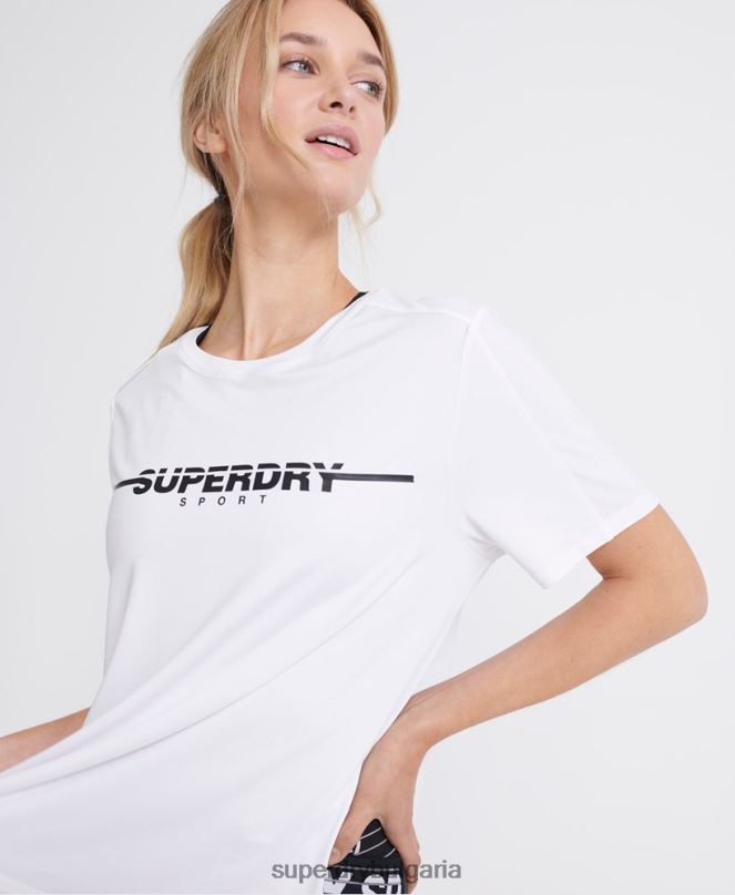 Superdry облекло N00H2865 бяло Жени тренировъчна тениска за фитнес