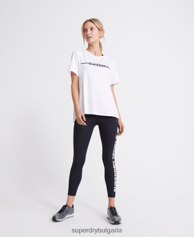 Superdry облекло N00H2865 бяло Жени тренировъчна тениска за фитнес