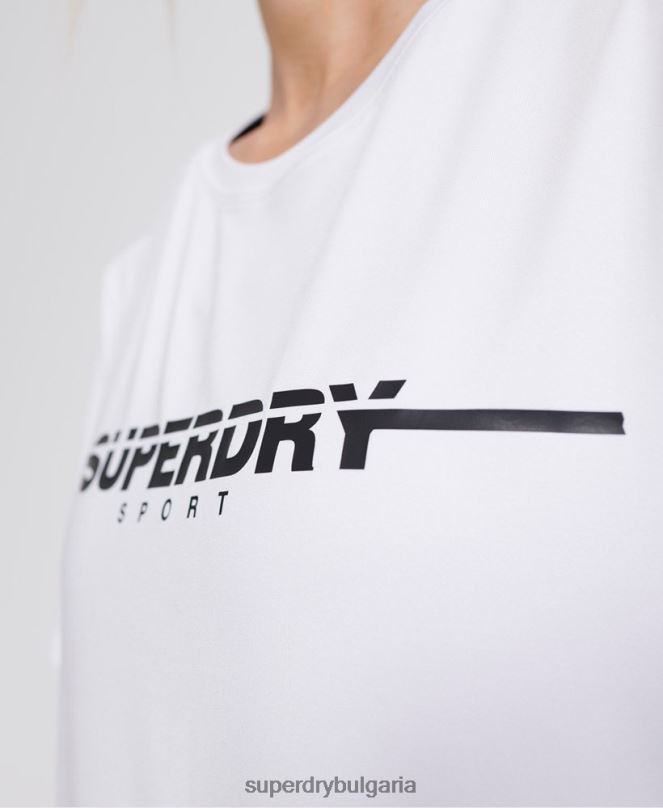 Superdry облекло N00H2865 бяло Жени тренировъчна тениска за фитнес