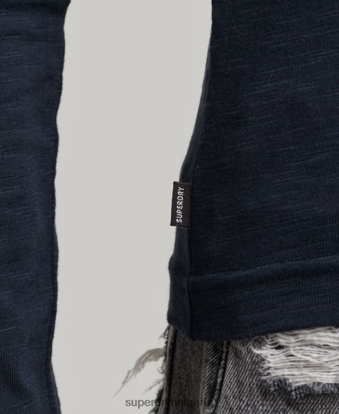 Superdry облекло N00H2869 военноморски флот Жени горна част от трико с дълги ръкави