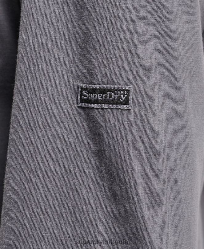Superdry облекло N00H3027 тъмно сив Жени горнище с дълъг ръкав инди марка