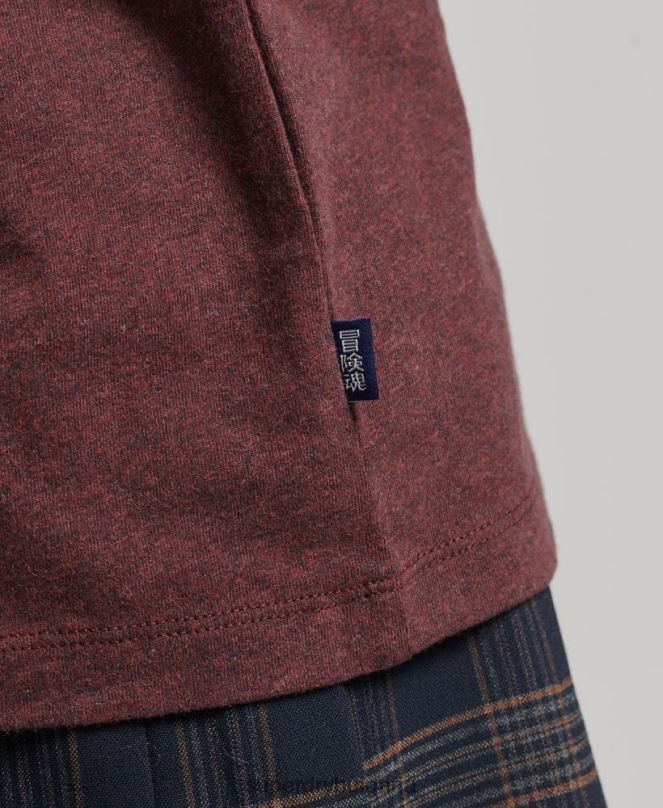 Superdry облекло N00H3061 червен Жени горнище с дълъг ръкав с основно лого от органичен памук