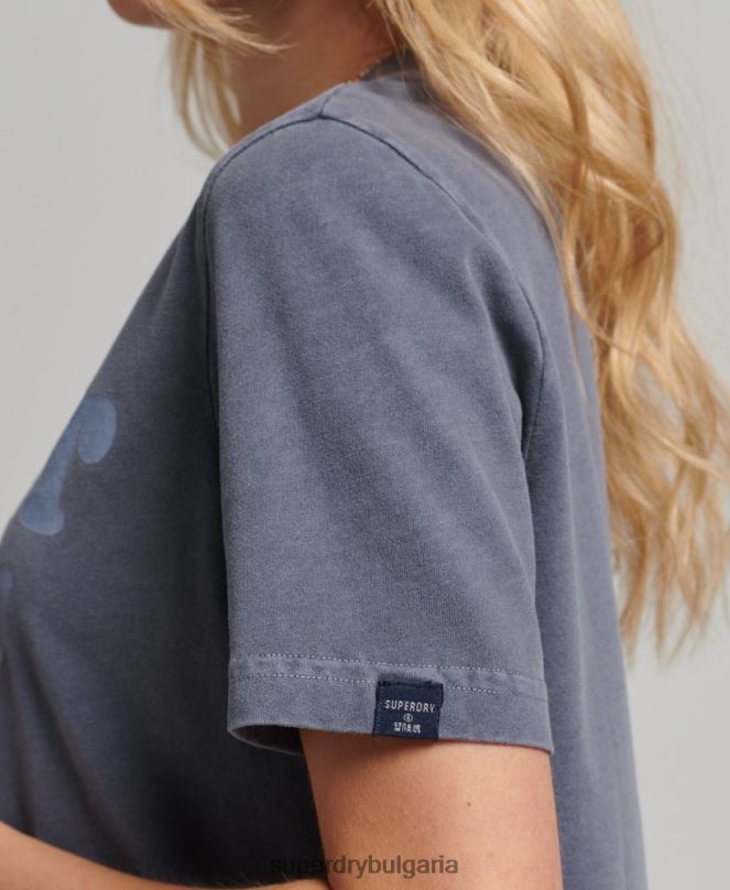 Superdry облекло N00H6190 военноморски флот Жени тениска с лого на Cooper Classic от 70-те
