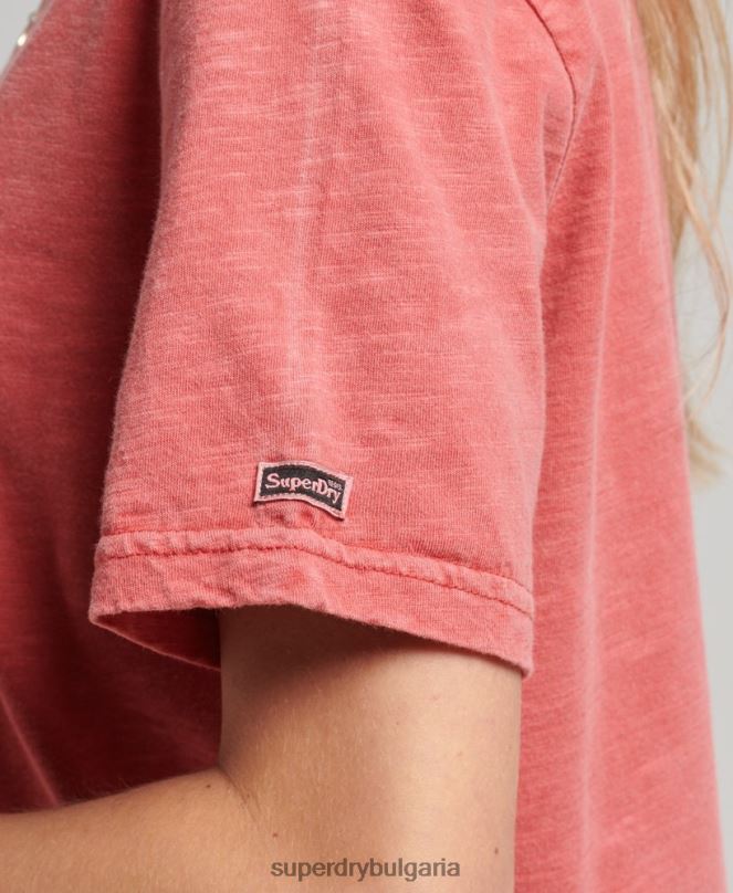Superdry облекло N00H6193 червен Жени тениска с украсено графично лого