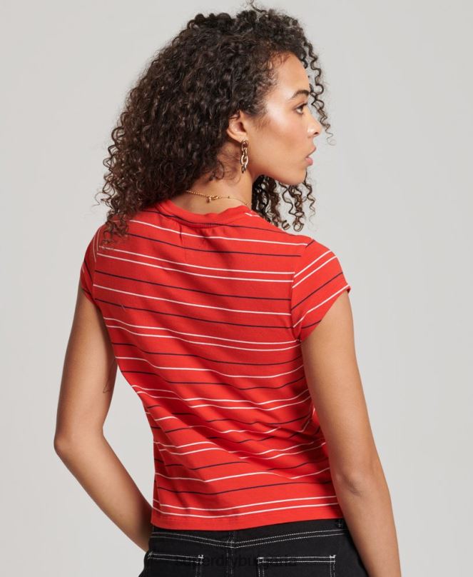 Superdry облекло N00H6195 червен Жени ретро изрязана тениска