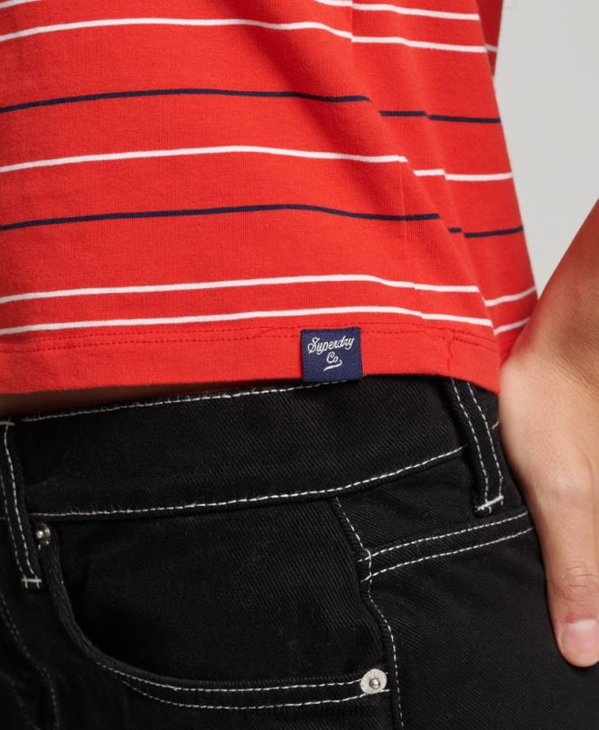 Superdry облекло N00H6195 червен Жени ретро изрязана тениска