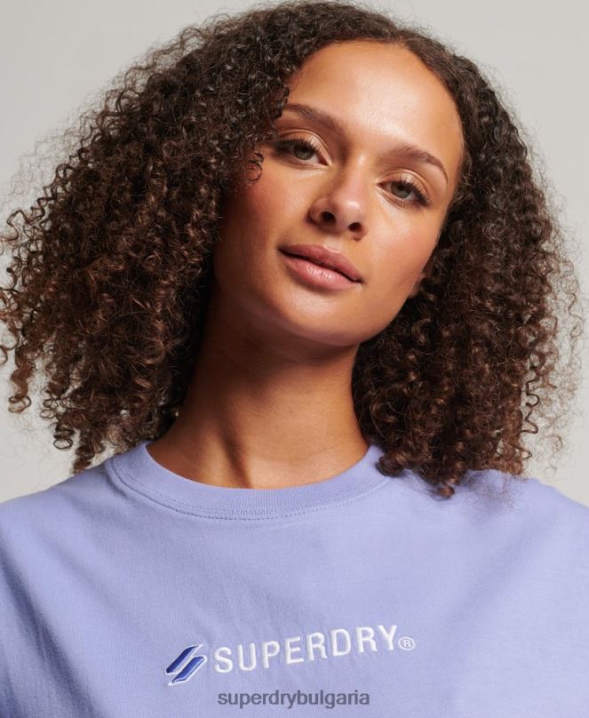 Superdry облекло N00H6199 лилаво Жени широка тениска с апликация на лого