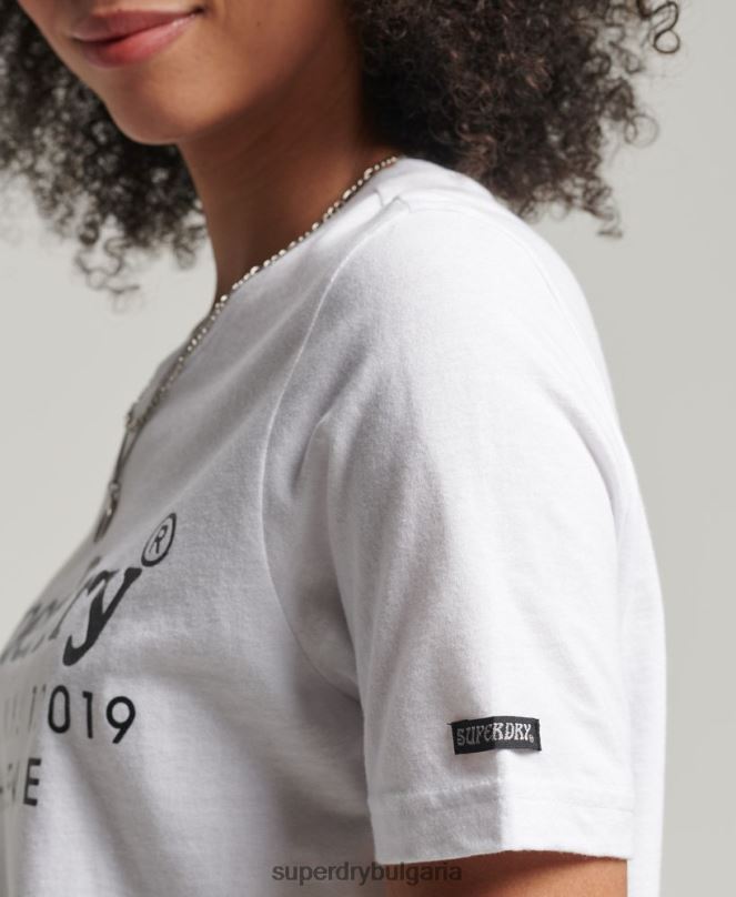 Superdry облекло N00H6202 бяло Жени ретро тениска с интересни места