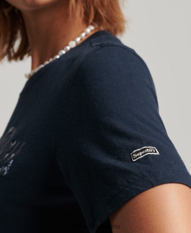 Superdry облекло N00H6203 военноморски флот Жени тениска с украсено графично лого