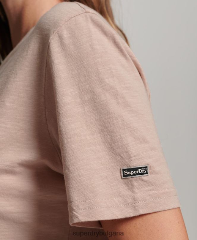 Superdry облекло N00H6205 розово Жени тениска с украсено графично лого