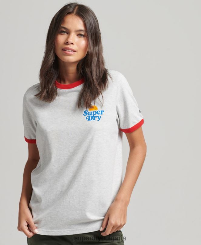 Superdry облекло N00H6209 сиво Жени купър носталгия тениска