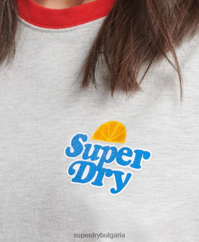 Superdry облекло N00H6209 сиво Жени купър носталгия тениска