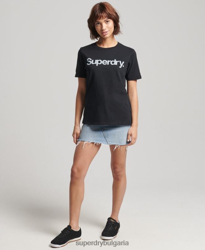 Superdry облекло N00H6211 черен Жени тениска с основно лого