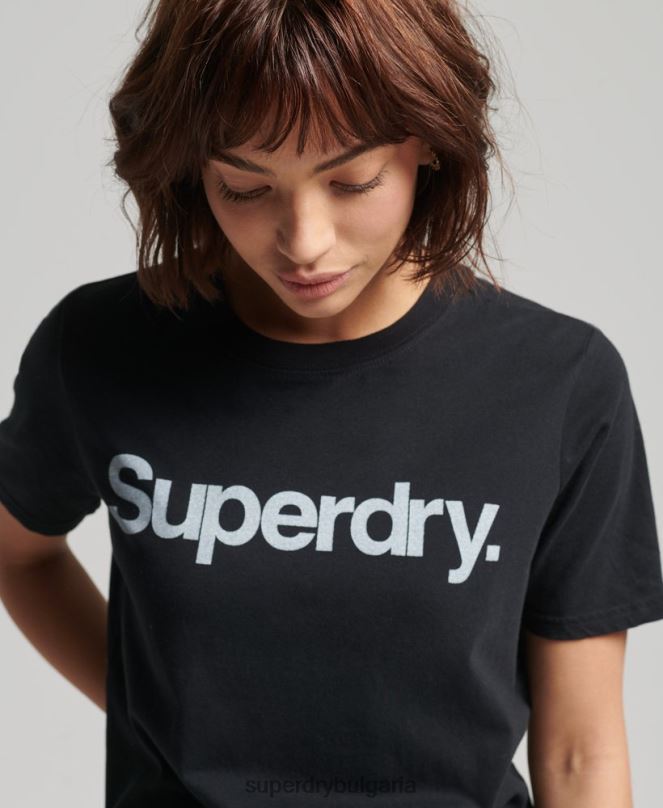 Superdry облекло N00H6211 черен Жени тениска с основно лого