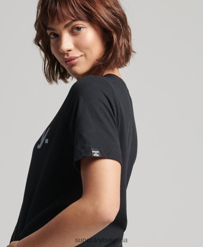 Superdry облекло N00H6211 черен Жени тениска с основно лого