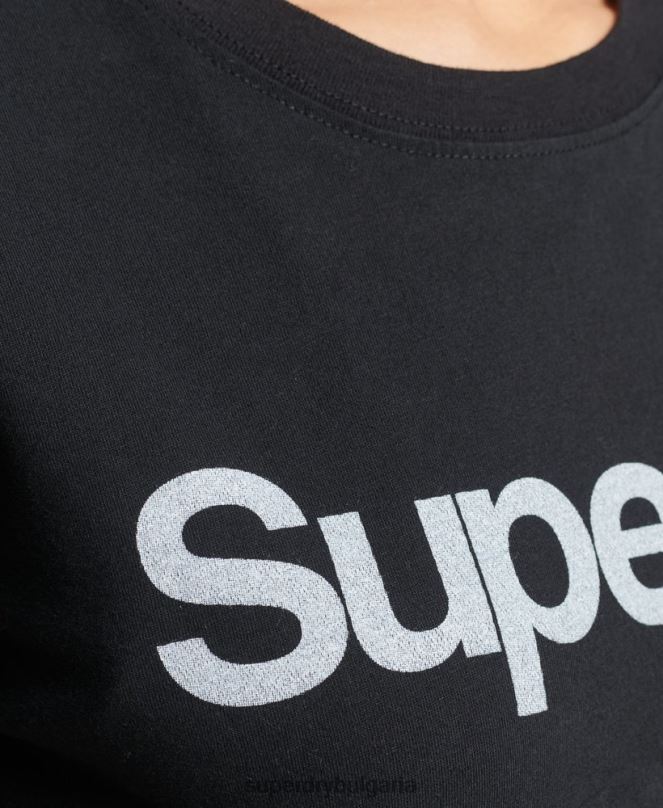 Superdry облекло N00H6211 черен Жени тениска с основно лого